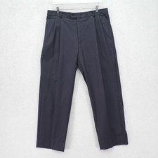 Jos A Bank Signature Wool Dress Pants Trousers Blue Birdseye -34R 33 / 30- Plea