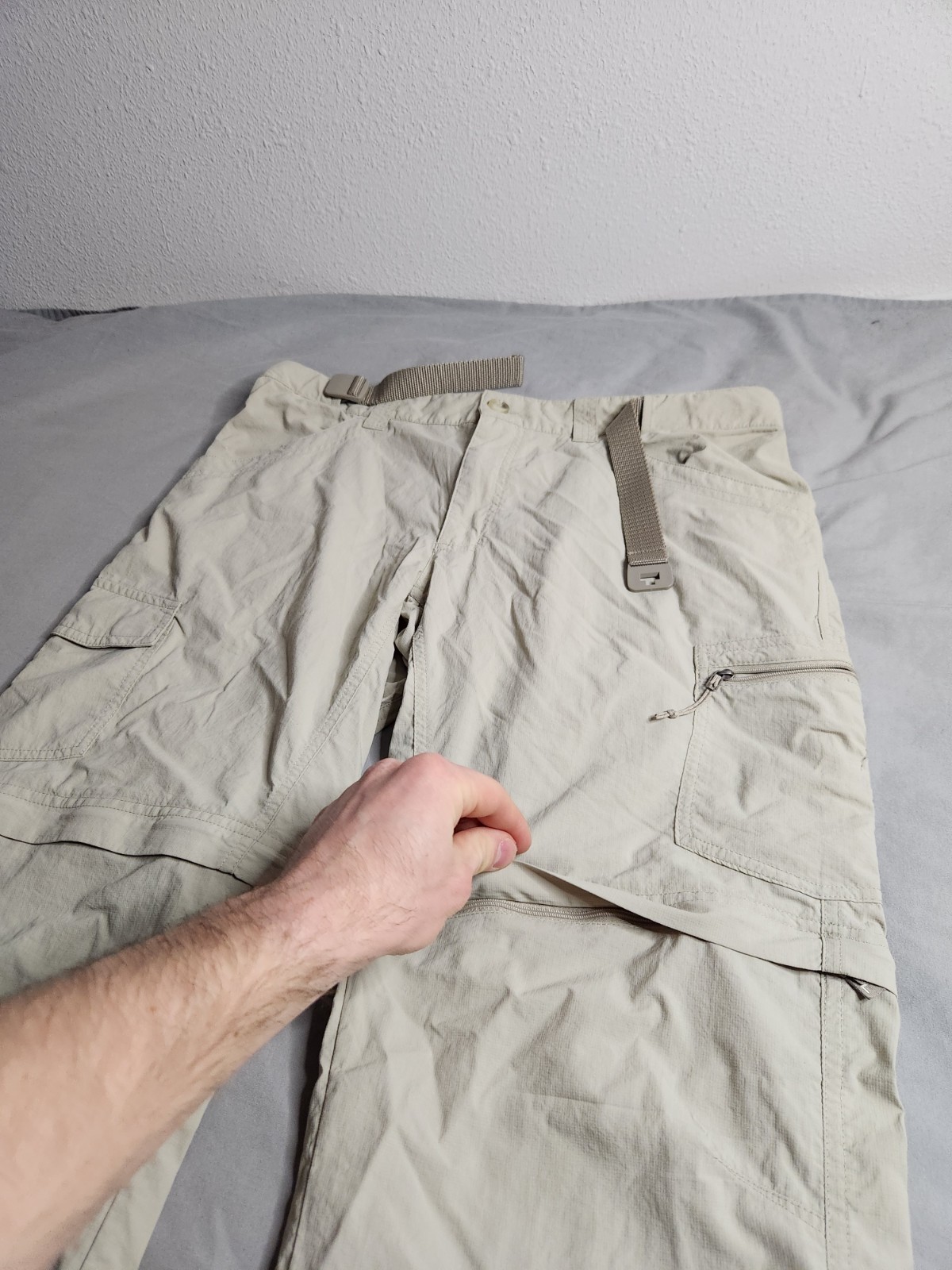 Columbia Omni-Wick Convertible Pants Mens Size 34x32 Beige Lightweight Nylon NEW thumbnail 4