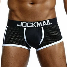 JOCKMAIL Men's Underwear Boxer Breathable Mesh Boxers Trunk Sexy Pouch Panties