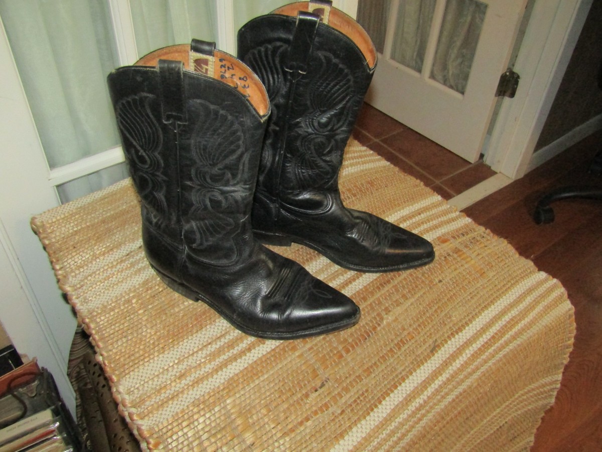 ウエスタンブーツ ブラック レザー old vintage Vintage Siete Leguas Boots Mens 8.5 Western Cowboy Genuine Leather