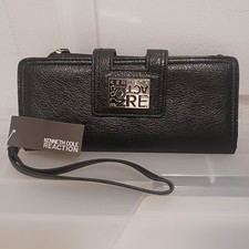 Kenneth Cole Reaction's Tap Snap Clutch Wrislet Black Wallet New With Tags