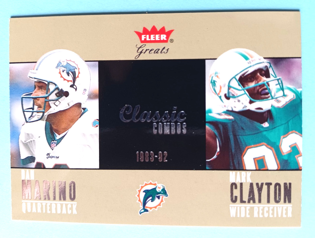 2004 FLEER GREATS DAN MARINO MARK CLAYTON CLASSIC COMBOS NO/1984 MIAMI DOLPHINS