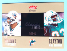 2004 FLEER GREATS DAN MARINO MARK CLAYTON CLASSIC COMBOS NO/1984 MIAMI DOLPHINS