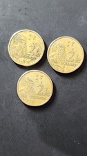 3× 1988 Australian $2 Error  HH  Initial Two Dollar  Aboriginal Elder Coins 