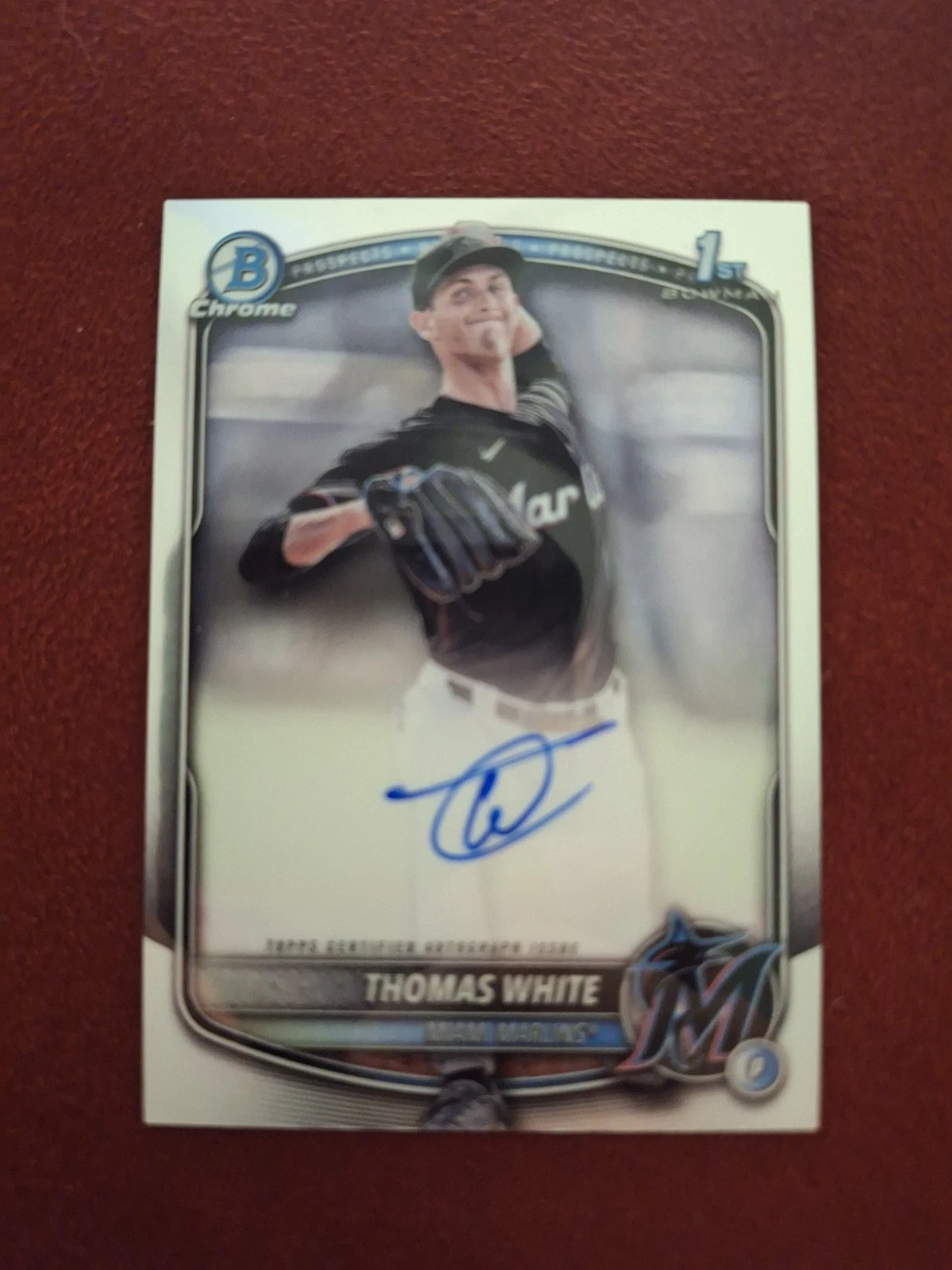 2025 Bowman Chrome 1st Thomas White #CPA-TW 1st Base Auto Marlins Autograph