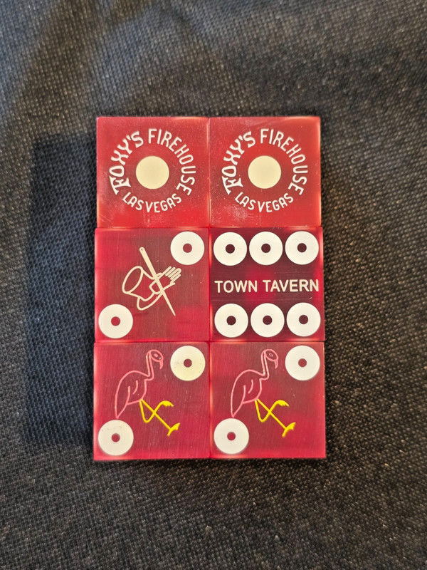 3 PAIRS NEVADA CASINO DICE FOXYS FIREHOUSE/FLAMINGO/TOWN TAVERN FREE SHIPPING