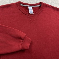 Vintage Russell Athletic Sweatshirt Men Large Red Blank Pullover Crewneck Y2K