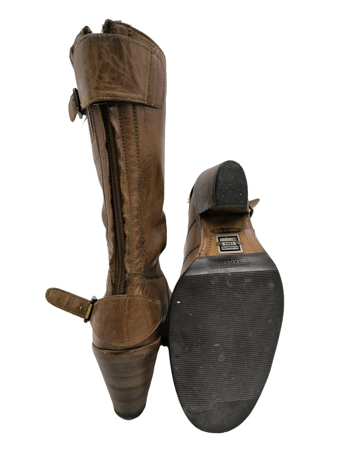 BELSTAFF Bottes à talon Dames Botte haute T EU 37 brun style décontracté - Photo 2/4