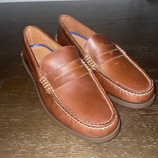 NEW SPERRY Harbor Leather Penny Loafer In Sahara Sz 10 Brown +