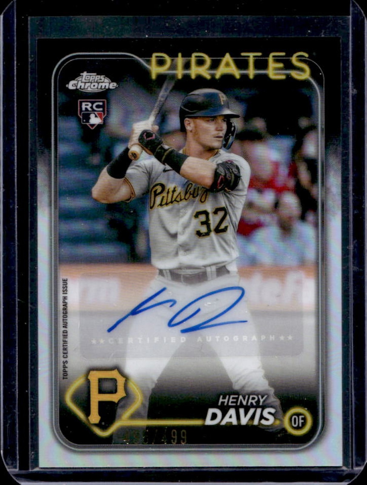 2024 Topps Chrome Update Henry Davis Auto RC Refractor Rookie #/499 Pirates