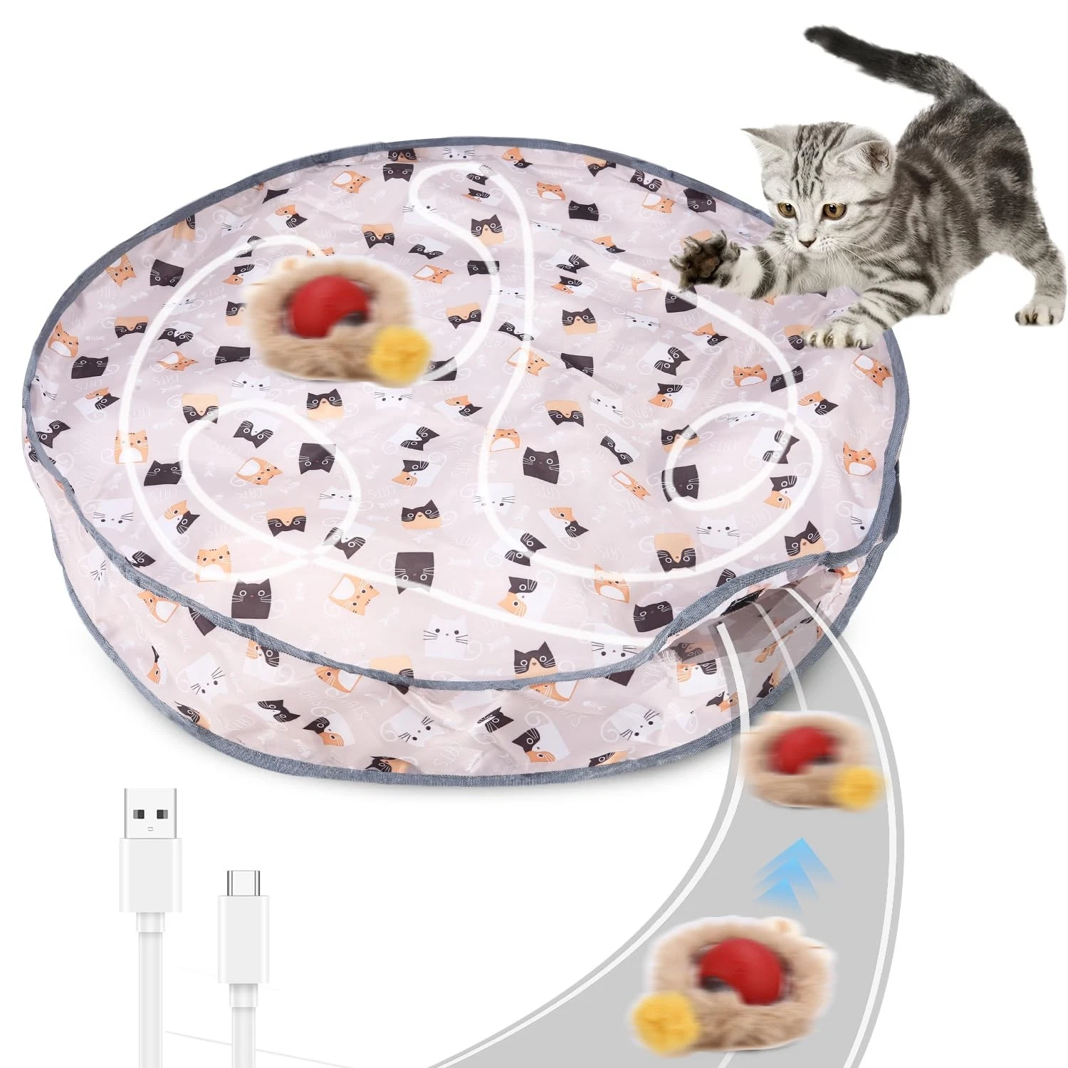 Cat Toy Ball for Cats, Interactive Automatic Cat Ball Toy...
