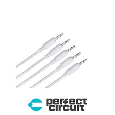 LMNTL 3.5mm Braided Cable 5-pk 6IN White EURORACK - NEW - PERFECT CIRCUIT