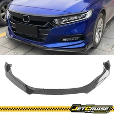 Fits 18-21 Honda Accord OE Style 3PCS Front Bumper Lip Splitter Glossy Black PP