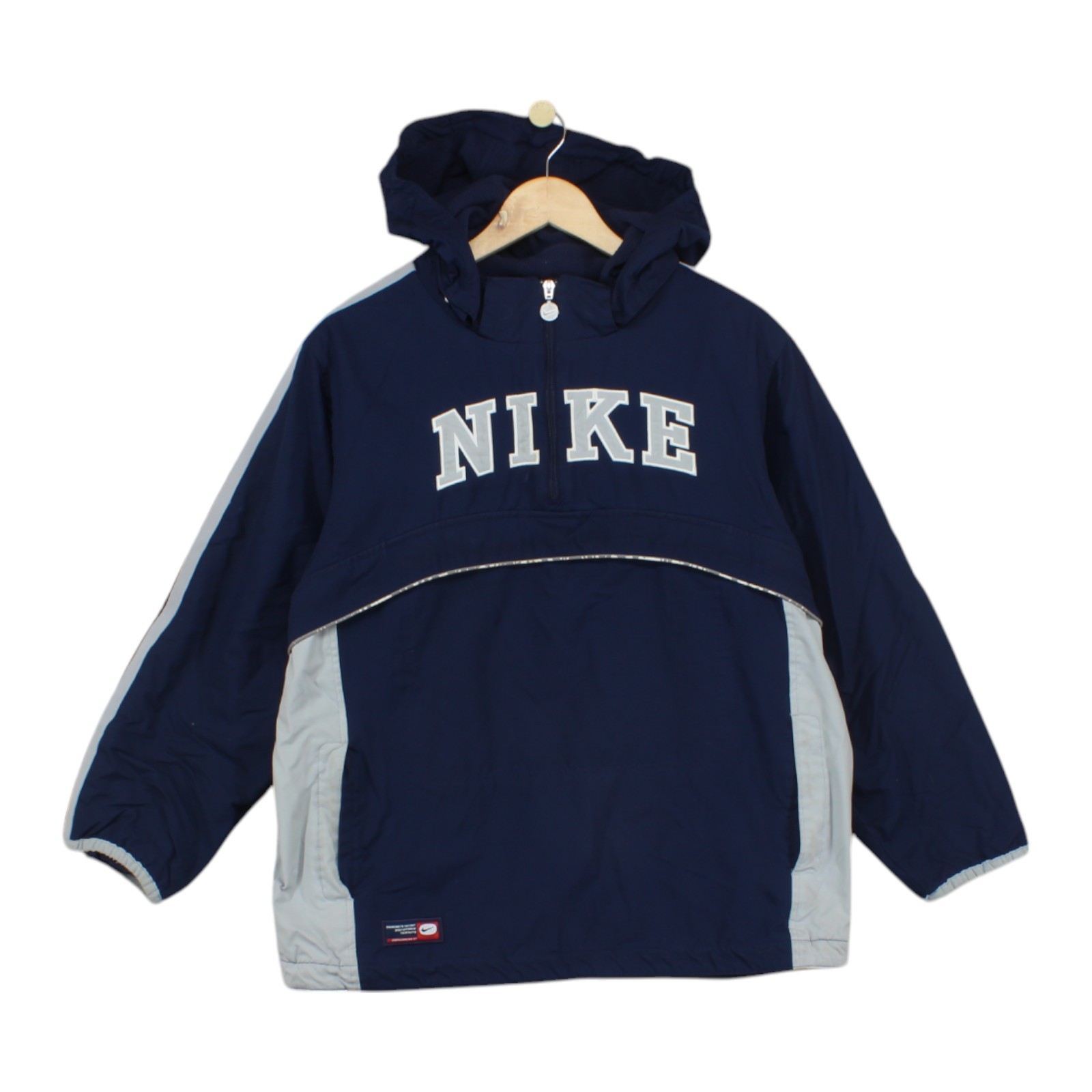 SACAI X NIKE Giacca vintage Nike 1 zip donna taglia S blu con cappuccio Y2K Spell Out