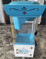 Old Fashioned Carnival Snow Cone Electric Ice Shaver Machine, Blue/White
