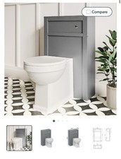 500mm Grey Back to Wall Toilet Unit Only - Avebury BeBa_27042