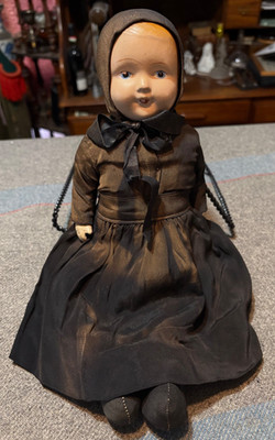 Antique 1930's Amish style Doll Coposition head & Hands 14'' tall