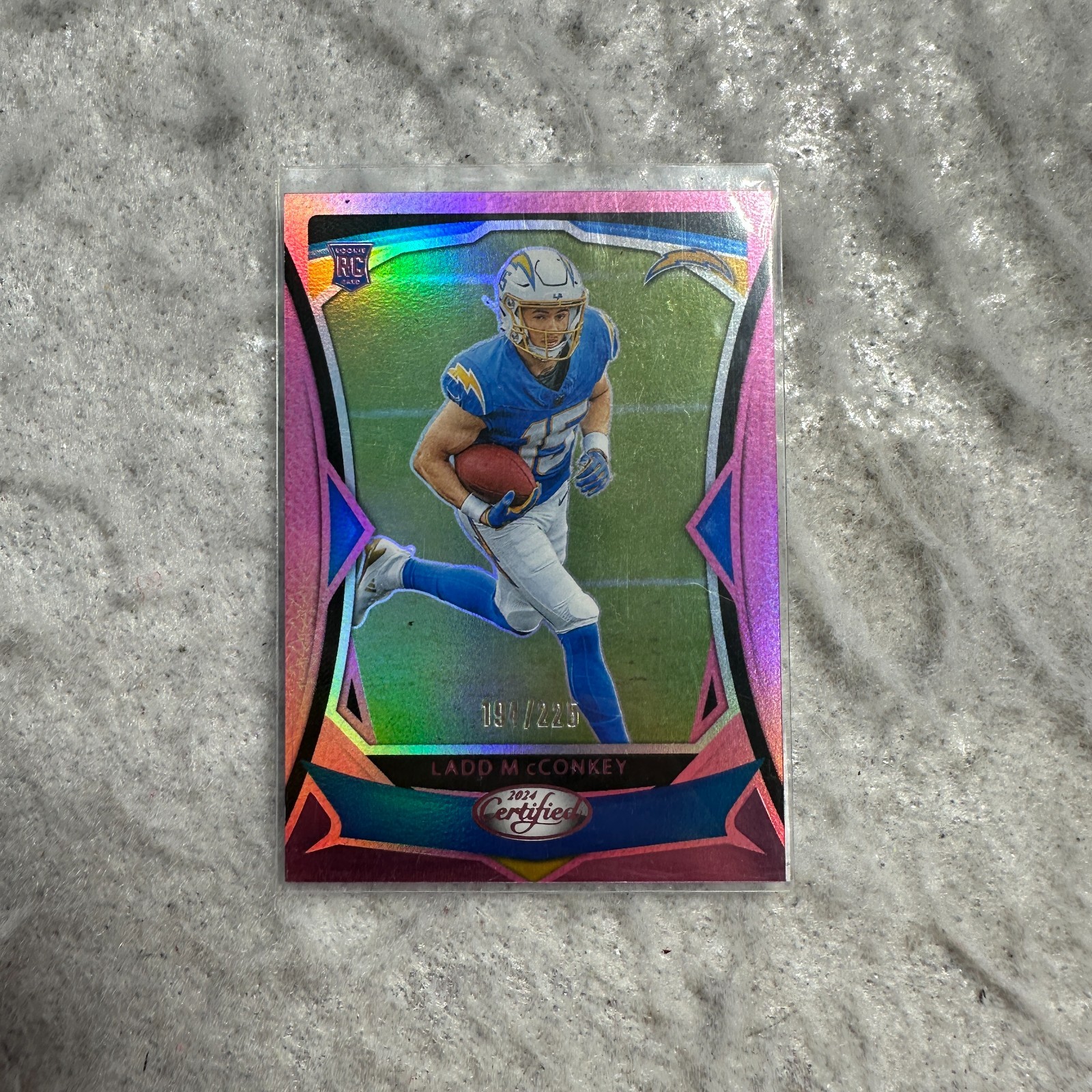 2024 Certified Pink Mirror /225 Rookie Card Ladd McConkey #125 Chargers RC