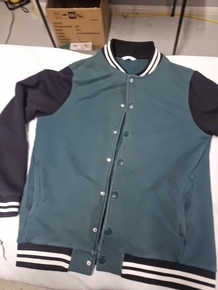 YD - Mens Baseball Jackets Casual Varsity Velvet Short Coats Outwear Size L