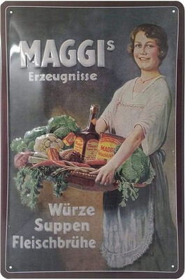 Retro geprägtes Blechschild Maggi Küche Suppen Würze Werbung 20x30cm Werbung