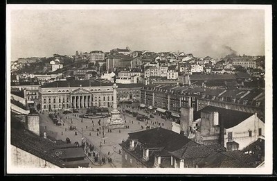 Ansichtskarte Lisboa, Praca Dom Pedro 1931 