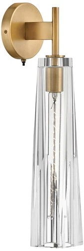 Cosette 21" High Brass Wall Sconce with Clear Glass Shade - Picture 1 of 2