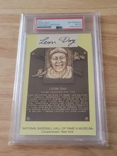 Leon Day PSA/DNA Signed HOF Plaque Cut Postcard Autograph