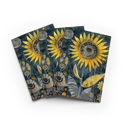 Mandala Sonnenblume Grußkarte orange blau Muster jeder Anlass 3er Set leer