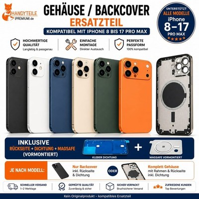 Rahmen Für iPhone  SE  11 12 13 14 15 16 17 pro Max kompatibel Backcover Gehäuse
