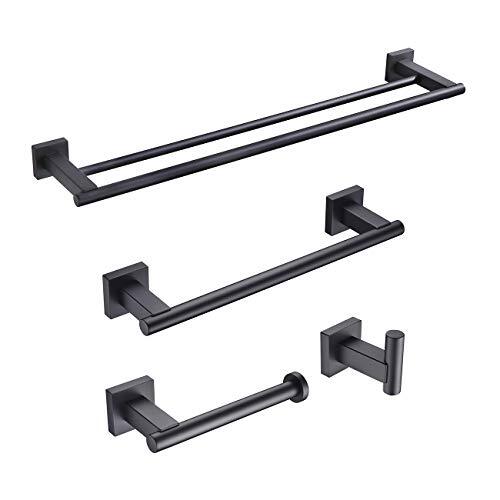Miyili Matte Black 4-Piece Bathroom Hardware Kit Set  Assorted Colors