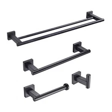 Miyili Matte Black 4-Piece Bathroom Hardware Kit Set  Assorted Colors 