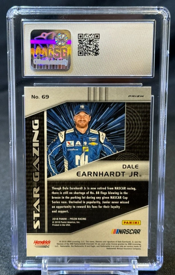 Dale Earnhardt Jr 2018 Panini Prizm Star Gazing Silver CSG 10 GEM MINT Nascar - Image 2 of 2