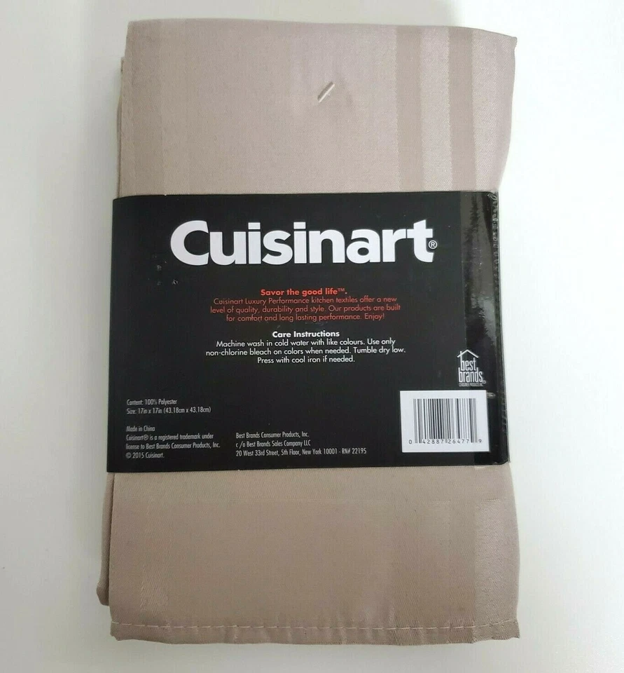 Paquete de 8 servilletas de cena de poliéster con manchas de caqui tostado Cuisinart NUEVAS Foto 2 de 4