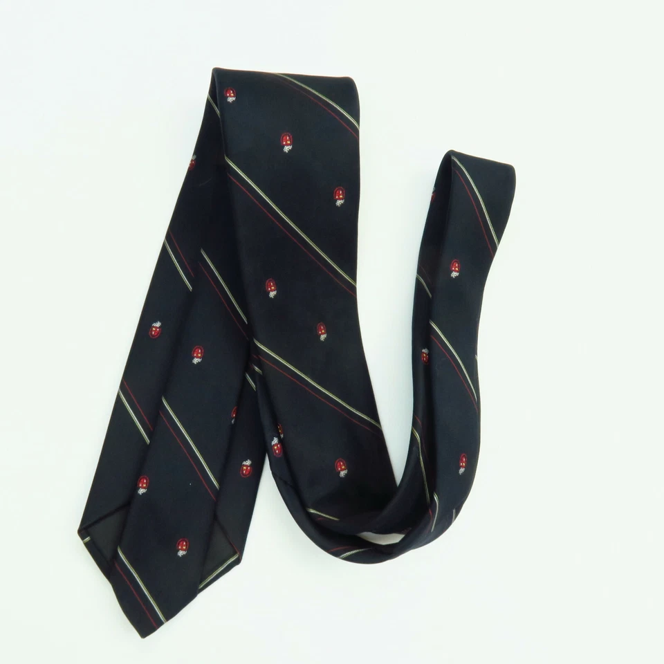 Gravata masculina Wembley poliéster azul marinho listrada vermelha 56 x 3 - Imagem 4 de 4