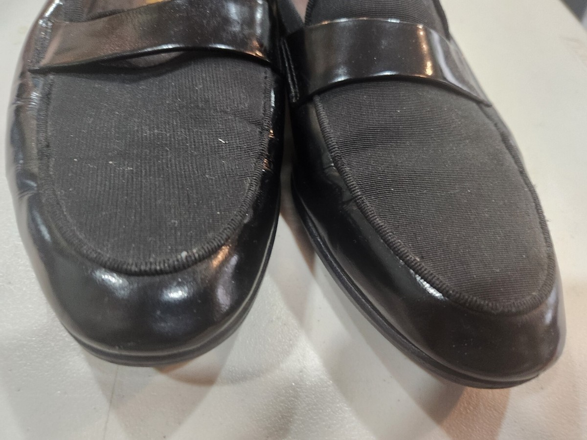SALVATORE FERRAGAMO Antoane Tuxedo Loafer 10B Shoes Patent  display picture 1