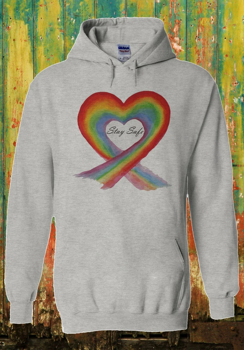NHS Thank You Rainbow Heart Hoodie Stay Alert Heroes Men Women