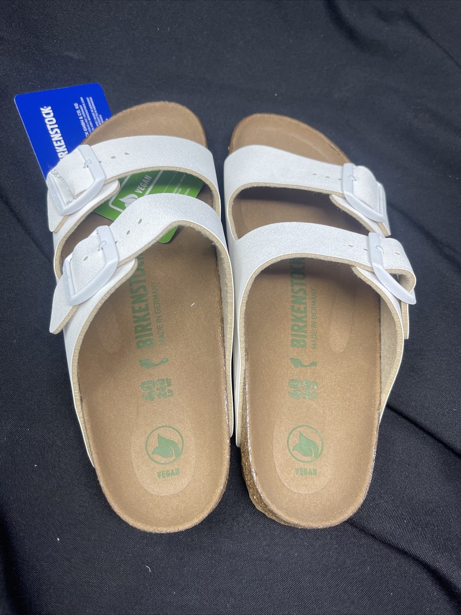 Birkenstock 40 Vegan Arizona BS White Sandals Women Size 9