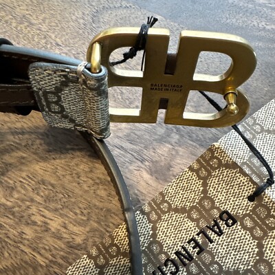 BALENCIAGA × GUCCI Belt 85cm BRW Total Pattern Women