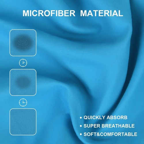 Handtuch Poncho 110x80cm Mikrofaser Quick Dry Surf Badeponcho Blau mit Kapuze - Bild 5 von 10
