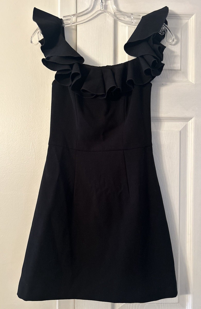 french connection black off the shoulder dress French Connection Women's Cap Sleeve Mini Dress - Black