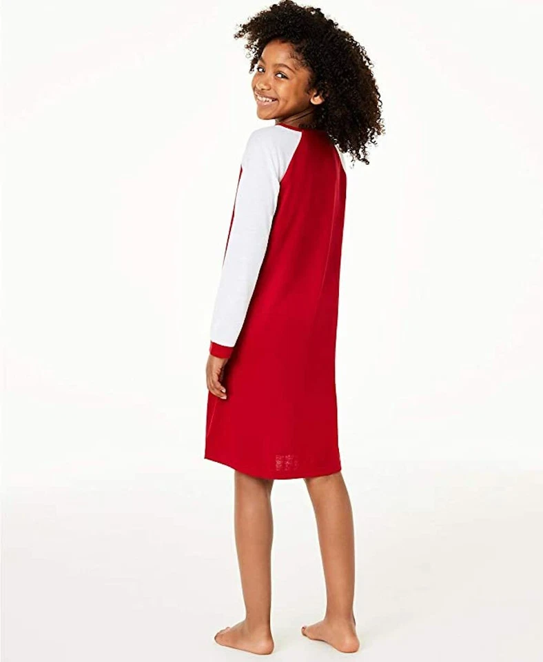 СЕМЕЙНАЯ ПИЖАМА Большая Детская Веселая Пижама Рубашка для Сна размер L Большая (10-12) Красная - Изображение 2 из 2