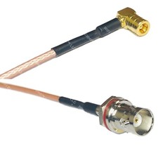 RG316 SMB FEMALE ANGLE to BNC FEMALE SM BULKHEAD RF Cable Rapid-SHIP LOT