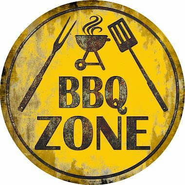 BBQ Zone Novelty Metal Circular Sign C-837 - Foto 1 di 1
