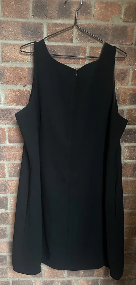 M&S Portfolio Black Smart Formal Sleeveless Dress Plus Size 22 LBD Zip Up - Image 4 of 4