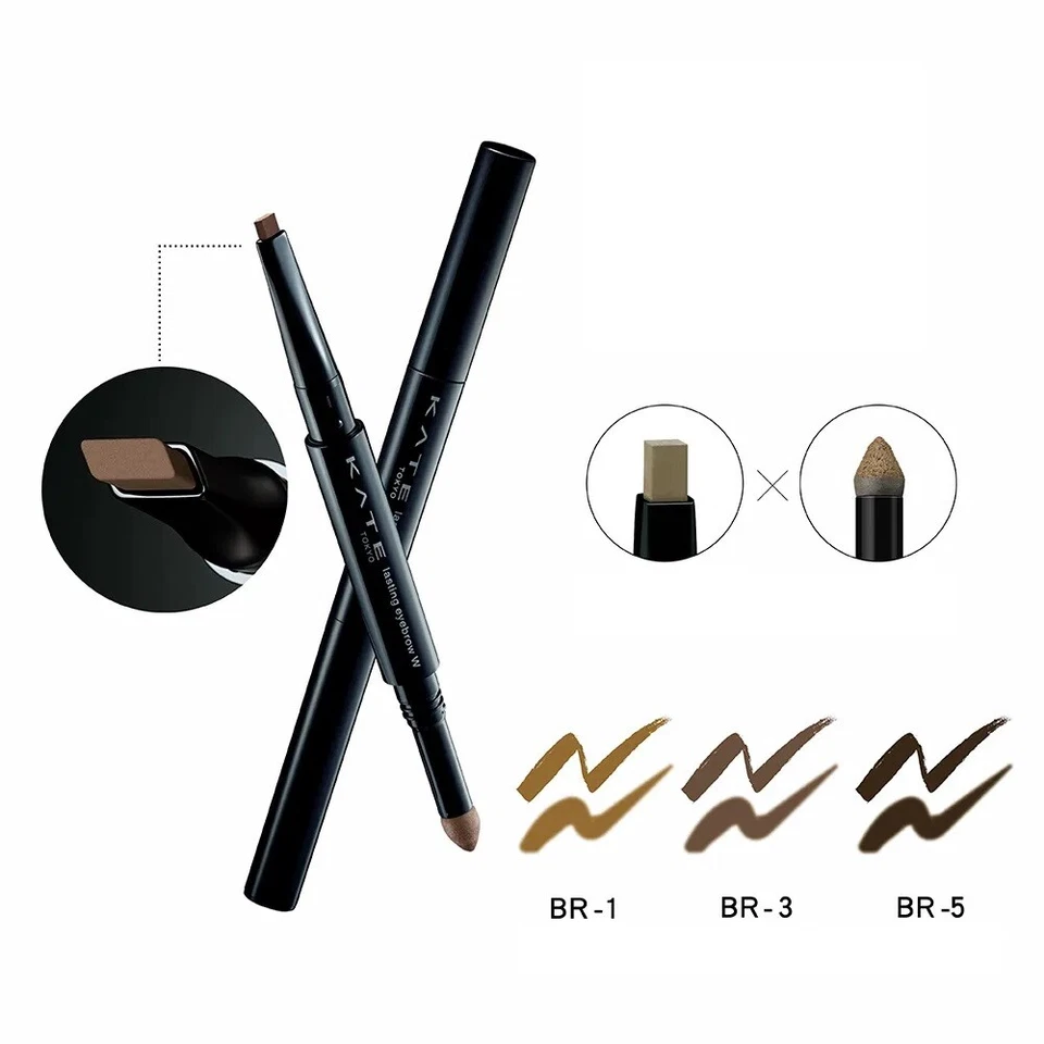 [KANEBO KATE] Lasting Eyebrow W Double Tip Pencil and Powder (WIDE TYPE)  JAPAN - Image 2 of 4