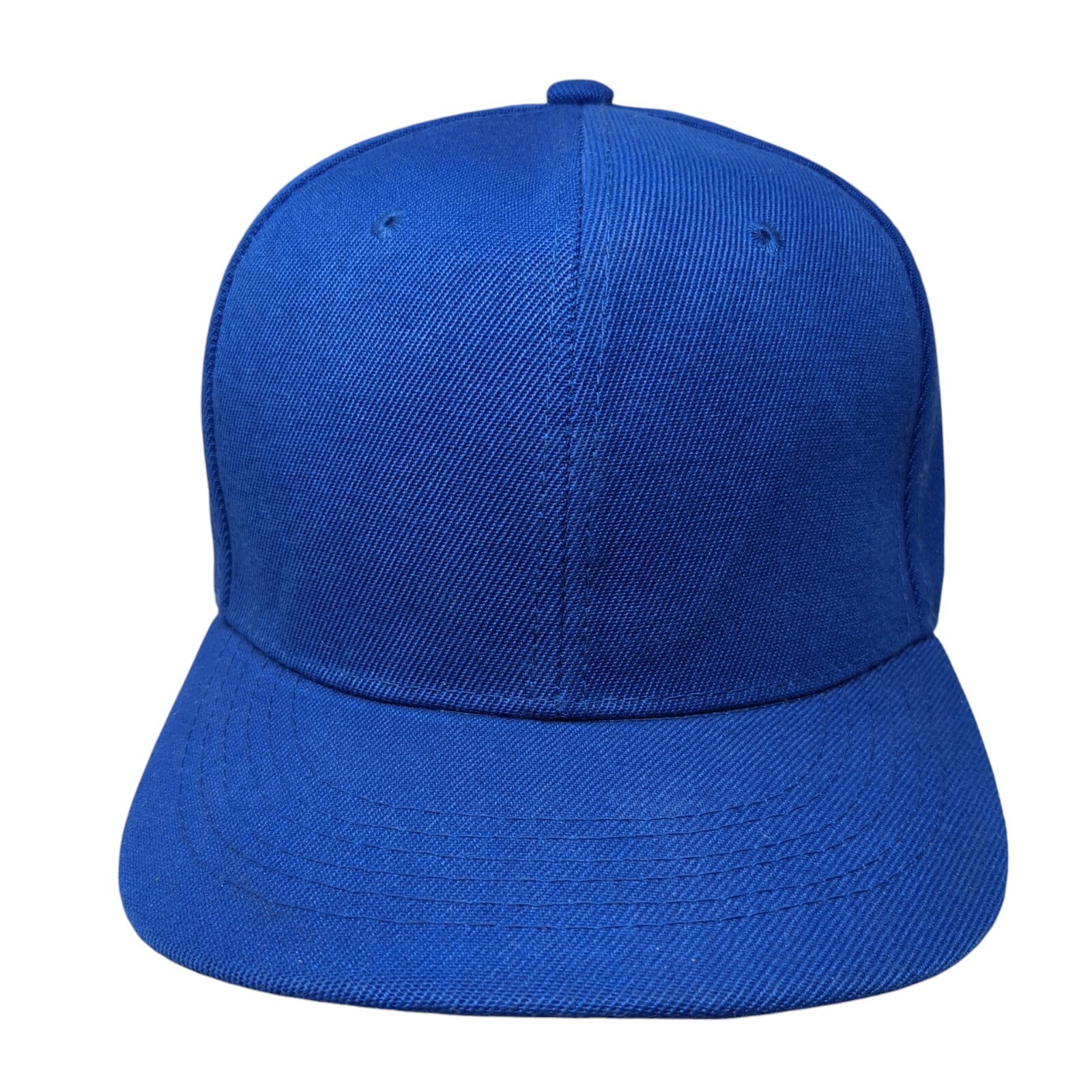 Unbranded Snapback Hat Blue One Size Adjustable Vented Holes 6 Panel Blank