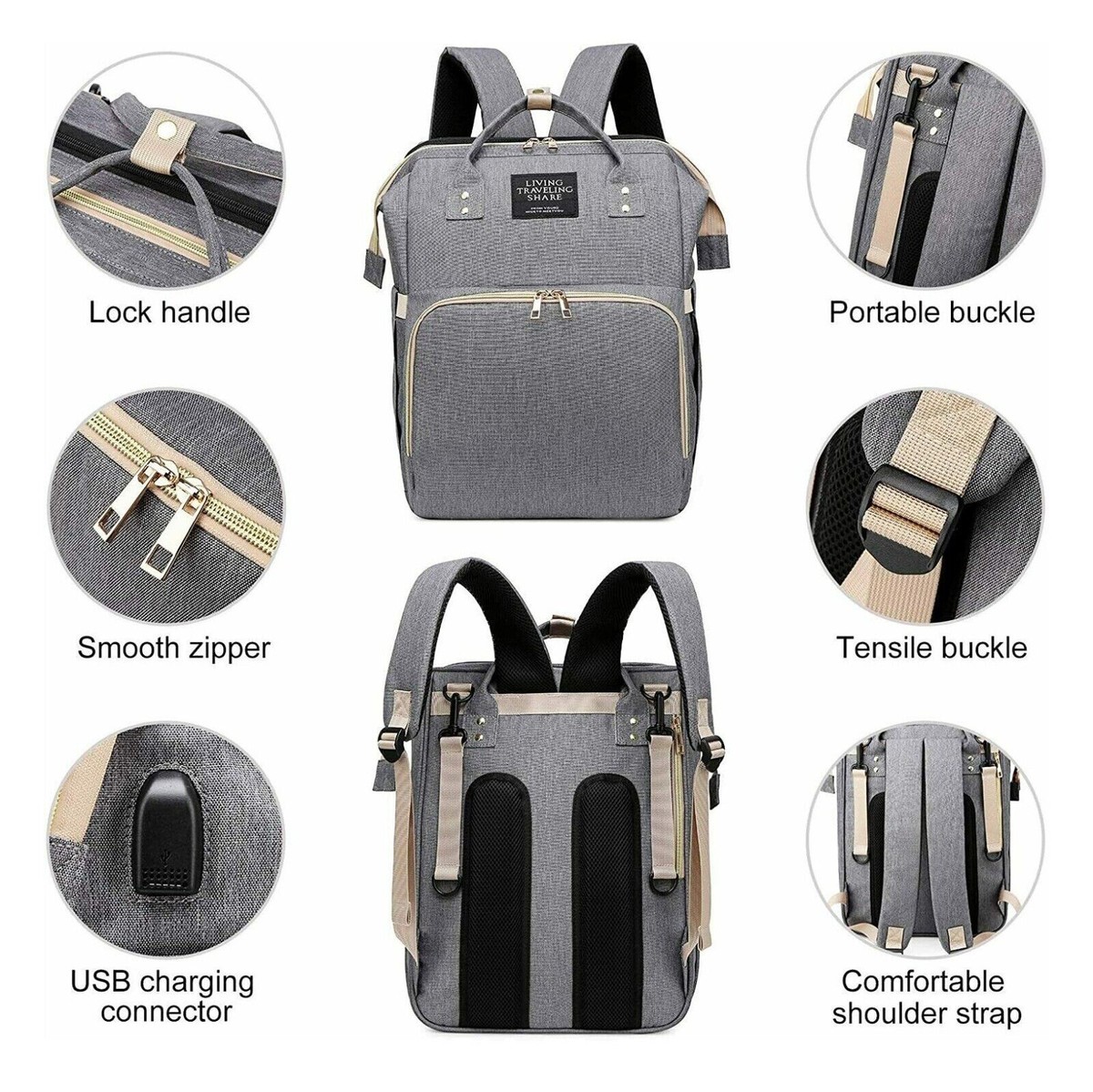 Zaino-Borsa Fasciatoio Babbleroo, Grande Borsa Fasciatoio Da Viaggio Per Mamma E Papà | Zaino