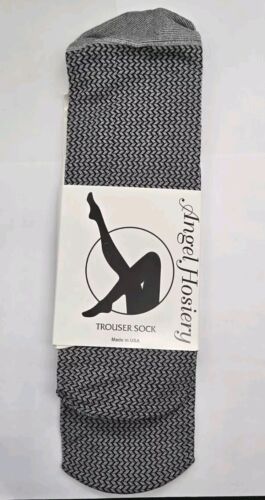 Womens Trouser Socks Zig Zag Sz 9 - 11 BLack