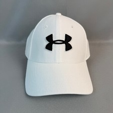 Under Armour Blitzing 3.0 Fitted Hat Mens M/L White/Black Cap New NWT