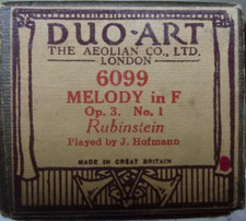 Duo-art  Roll Rubinstein's Melody In F. Op.3, No,1.  Played By Josef Hofmann